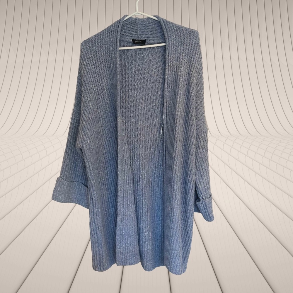Yesta Blue Women's Belted Cardigan Sweater. Size 14W - Picture 4 of 12
